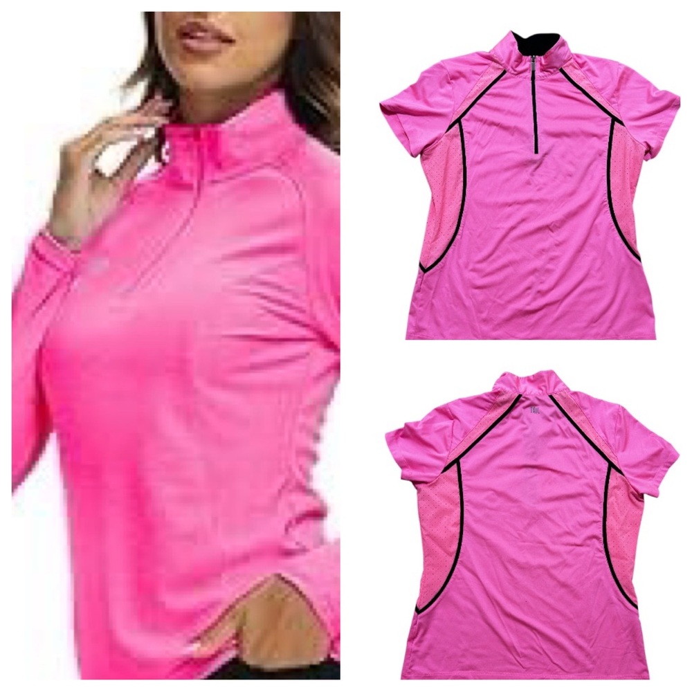 Tail Pink Zip Neck
Polo with Black piping